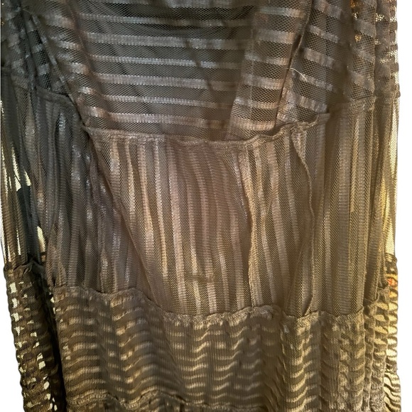 SL Fashions Black Mesh Stripe Sleeveless Dress 16W NWT - Picture 6 of 12